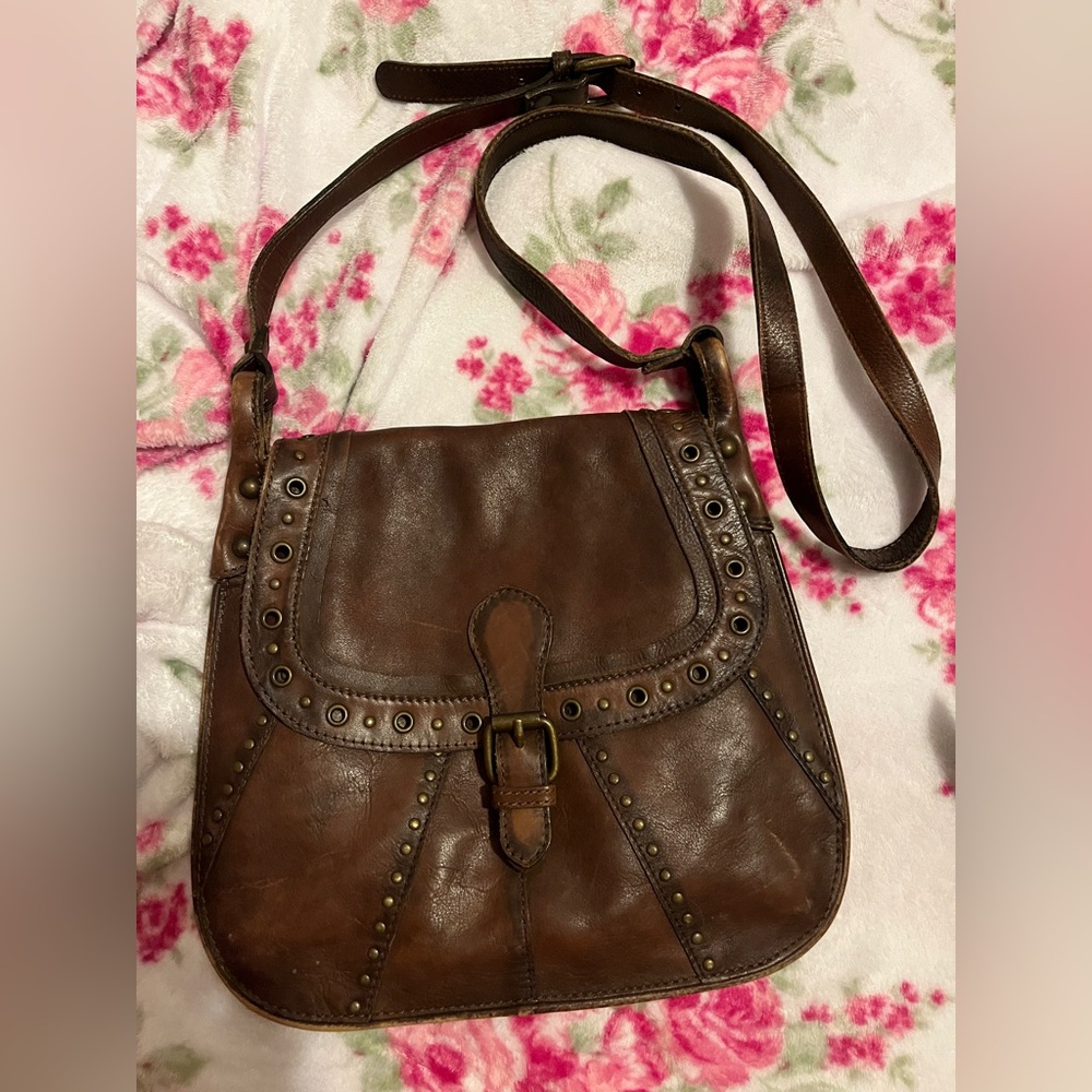 Trouve leather crossbody messenger bag Saddle Bag Nordstrom🌷